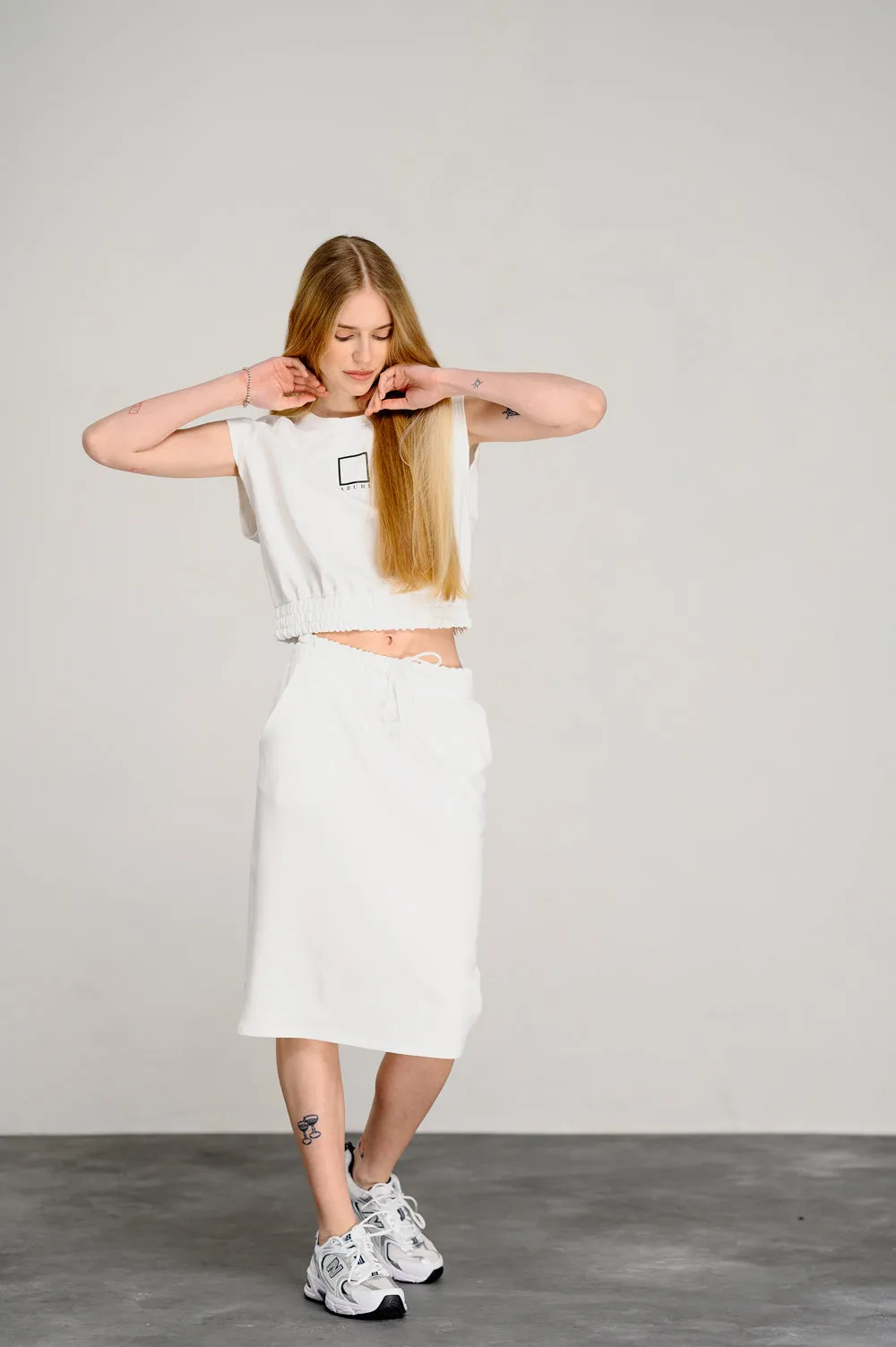 Milk cotton two-piece suit