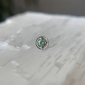Millgrain Prong with Seafoam Tourmaline Threadless End