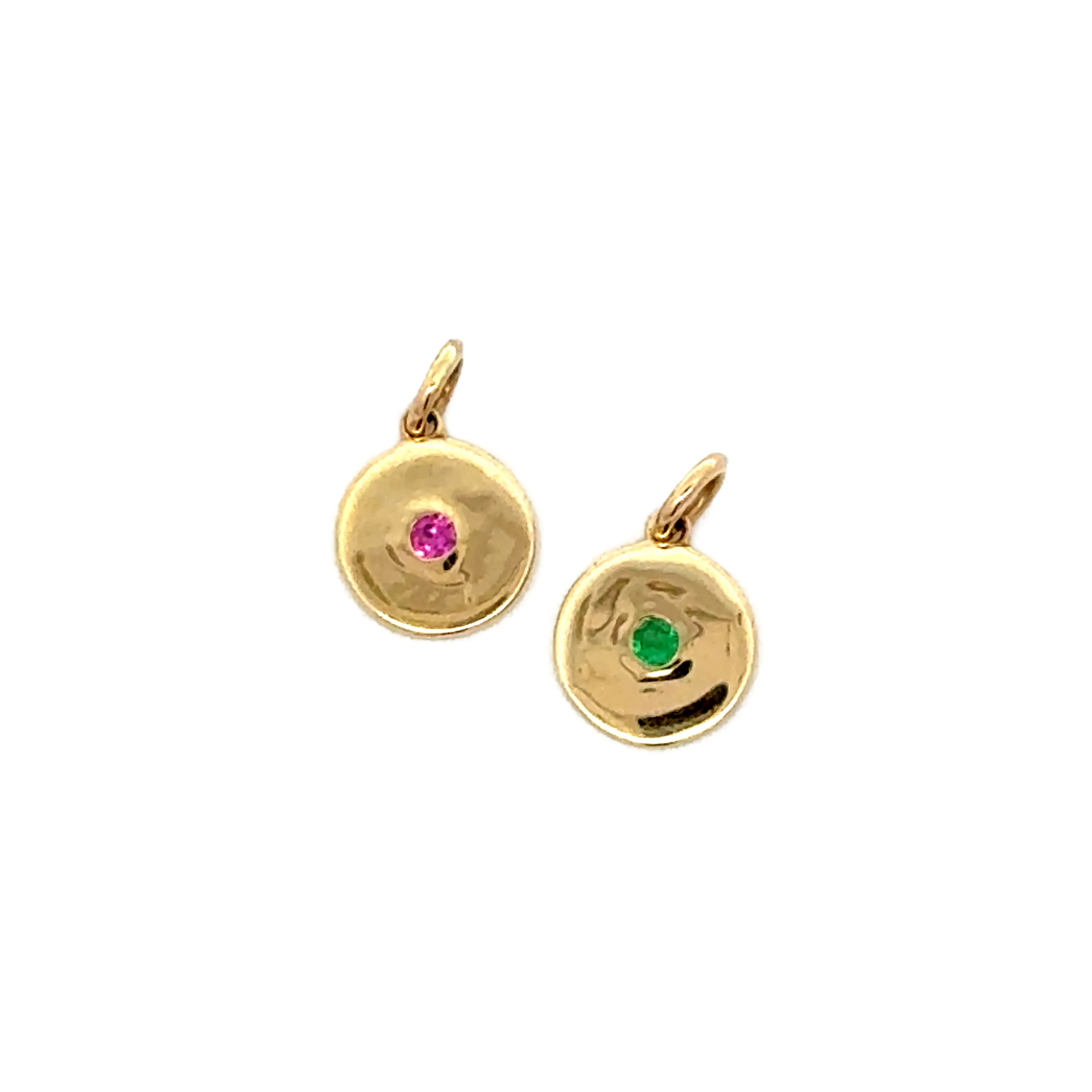 Mini Pink Sapphire Disk Charm