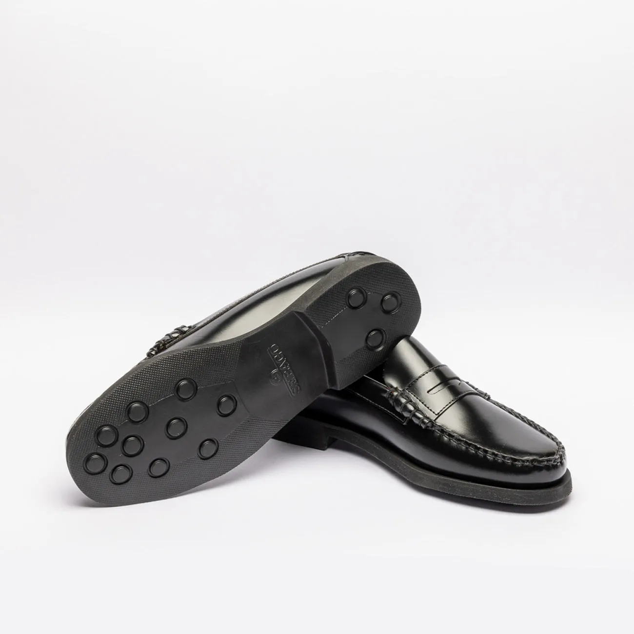 Mocassino penny Sebago Dan Po in pelle spazzolata nera