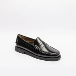Mocassino penny Sebago Dan Po in pelle spazzolata nera