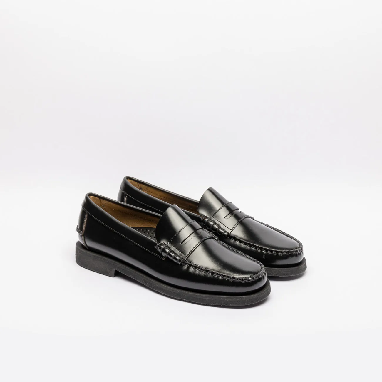Mocassino penny Sebago Dan Po in pelle spazzolata nera