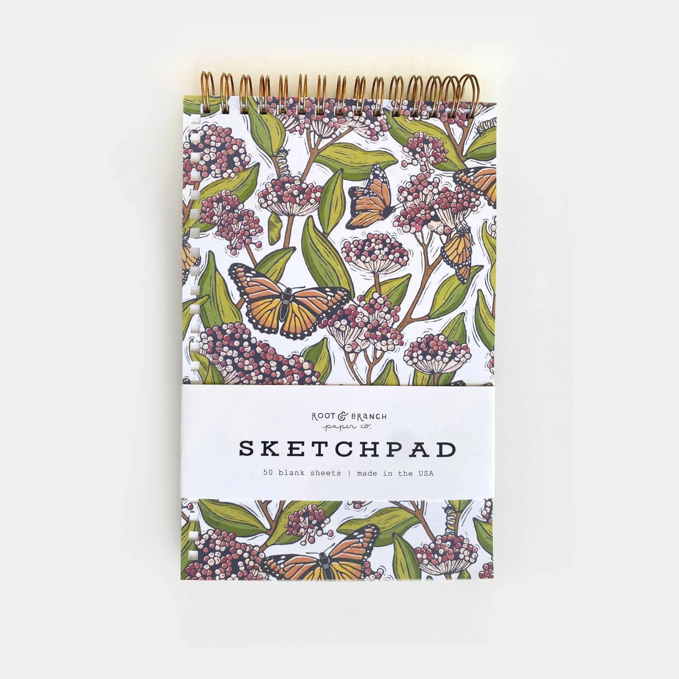 Monarch   Milkweed Spiral Bound Sketchpad