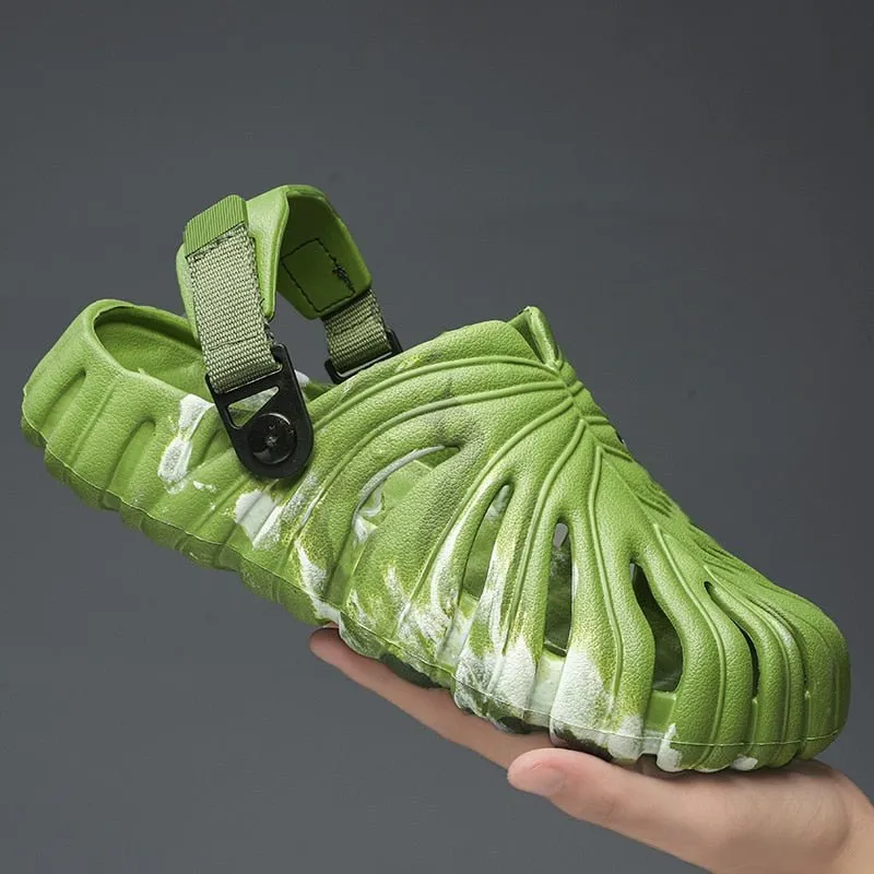 Monstera Unisex Summer Slides: Beach and Home Footwear
