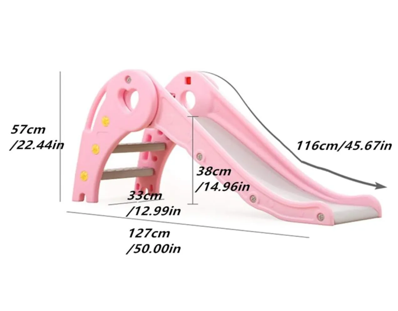 My First Folding Slide | Hard Plastic Material | Extra Wide Safety Base | Pink or Green | 12m 