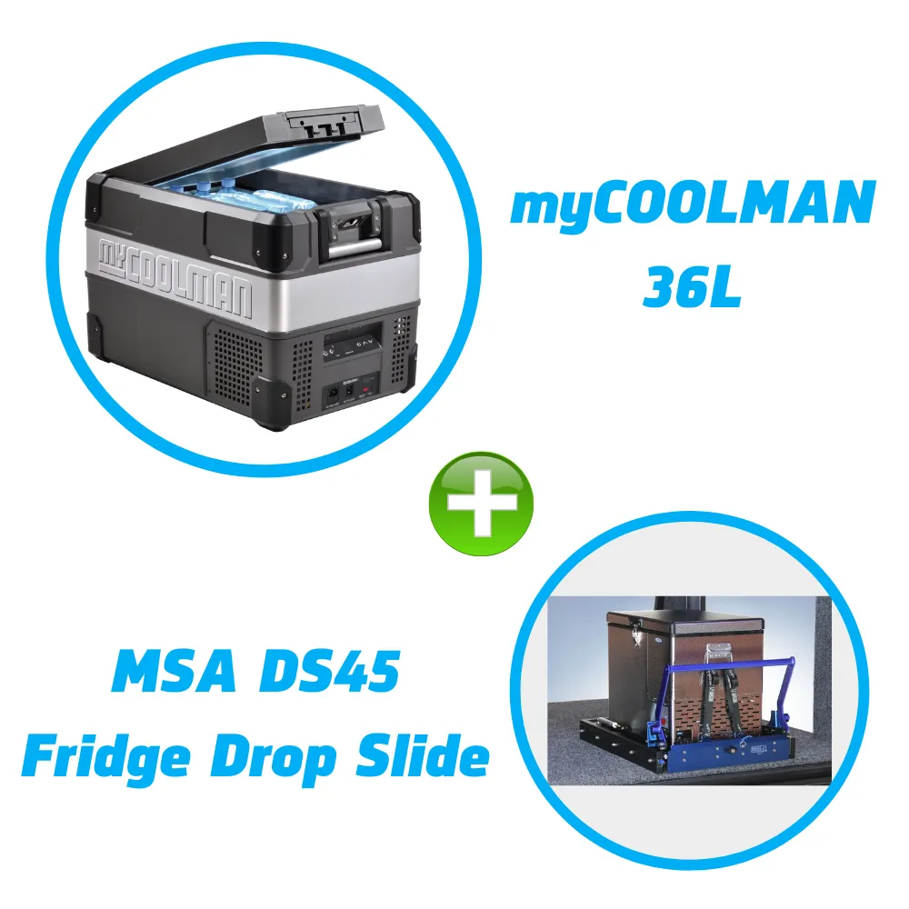 myCOOLMAN 36L Fridge   MSA DS45 Fridge Slide BUNDLE