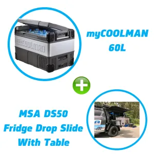 myCOOLMAN 60L   DS50 Fridge Slide With Table BUNDLE
