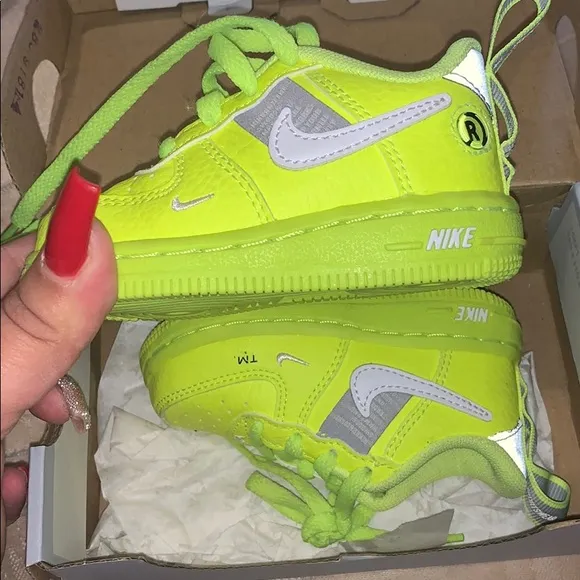 Neon Green / Grey  Nike Air Force 1