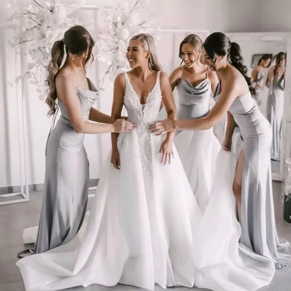 New Arrival Spaghetti Strap Mermaid Long Cheap Bridesmaid Dresses, BDS0137