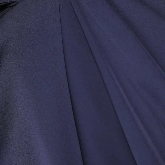 NEW Navy Blue Satin Ruffled Dress - Elegant &amp; Flowy