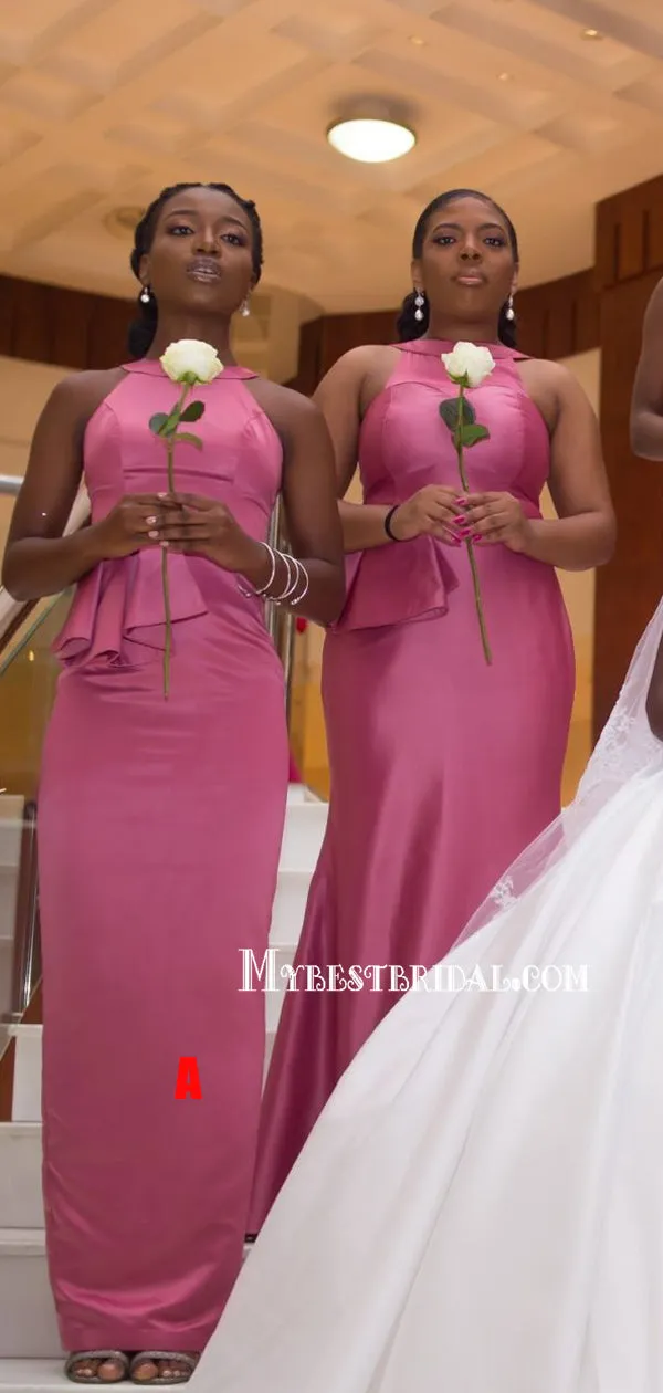 Newest Halter Mismatched Mermaid Long Bridesmaid Dresses Online, BDS0159