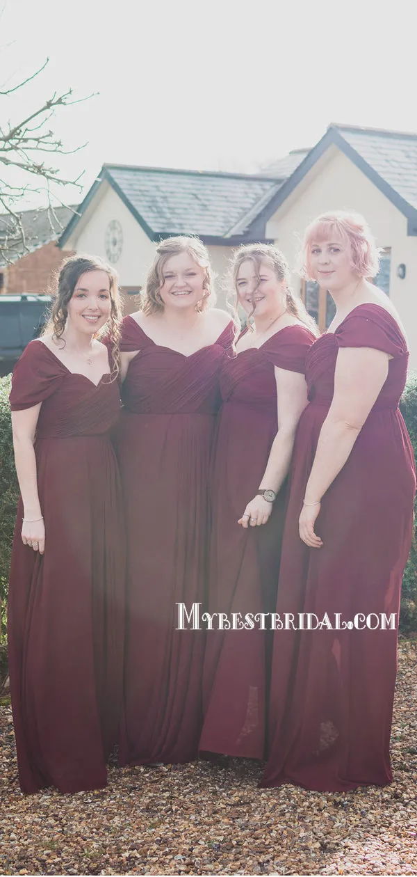 Newest Mermaid Off-shoulder Floor-length Long Bridesmaid Dresses, BDS0149