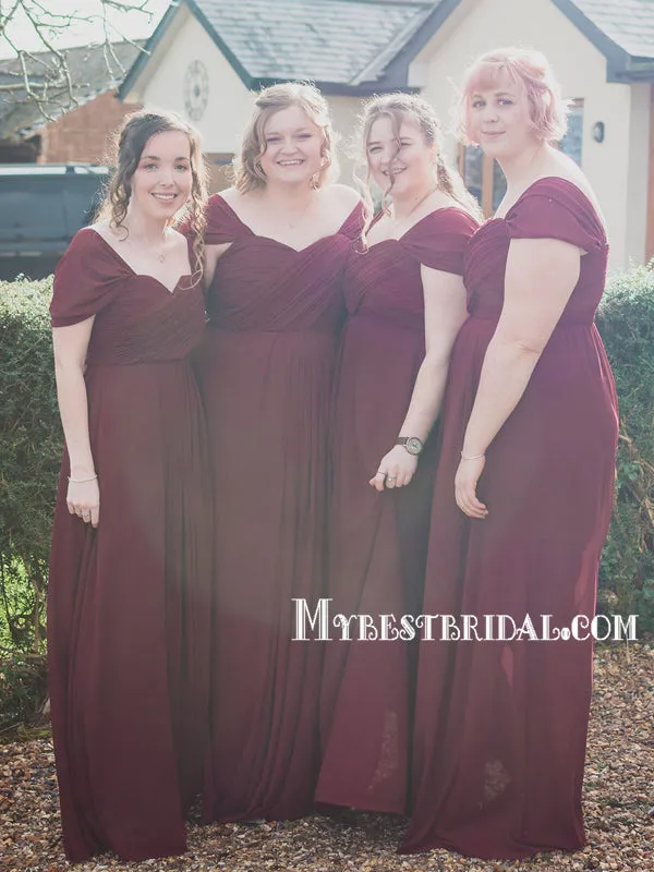 Newest Mermaid Off-shoulder Floor-length Long Bridesmaid Dresses, BDS0149