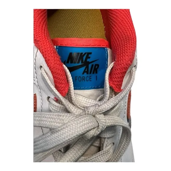 Nike Air Force 1 LV8 Offset 3D Swoosh White Sneakers Size Girls 6.5Y