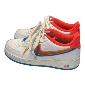Nike Air Force 1 LV8 Offset 3D Swoosh White Sneakers Size Girls 6.5Y