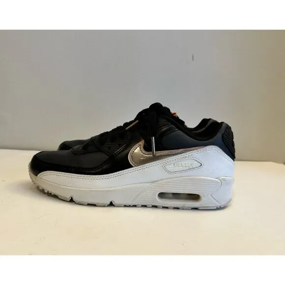 Nike Air Max 90 LTR SE Big Kids' Size Off Noir-Metallic Pewter-Black Size 7.0Y