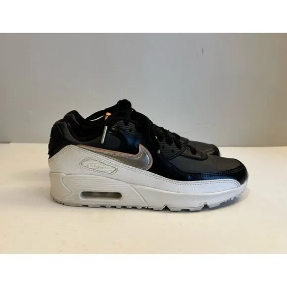 Nike Air Max 90 LTR SE Big Kids' Size Off Noir-Metallic Pewter-Black Size 7.0Y