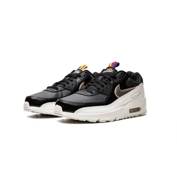 Nike Air Max 90 LTR SE Big Kids' Size Off Noir-Metallic Pewter-Black Size 7.0Y