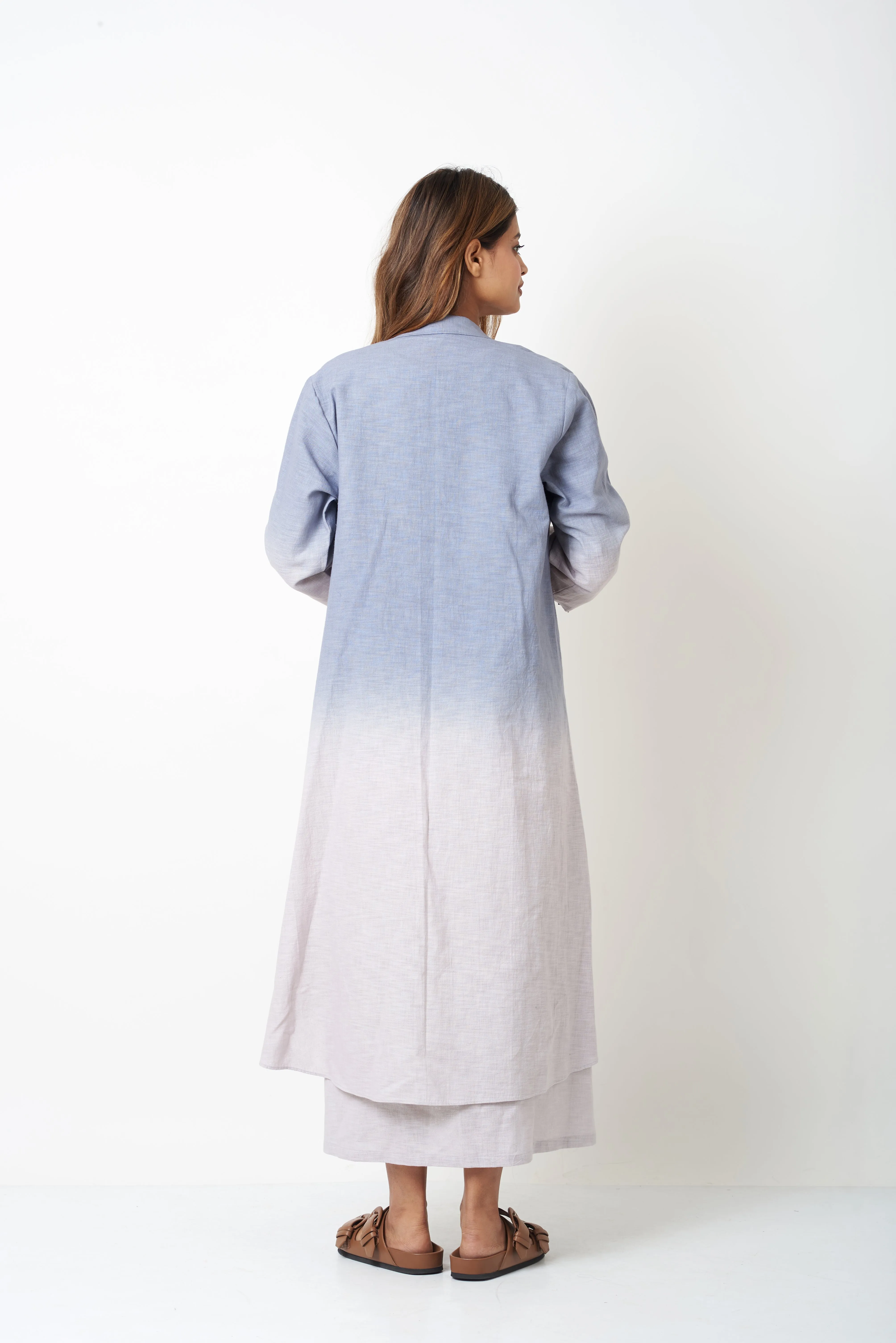 OMBRÈ LAYERED DRESS - GREY