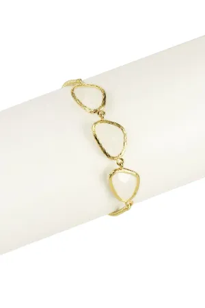 Opal White Gold Toggle Bracele