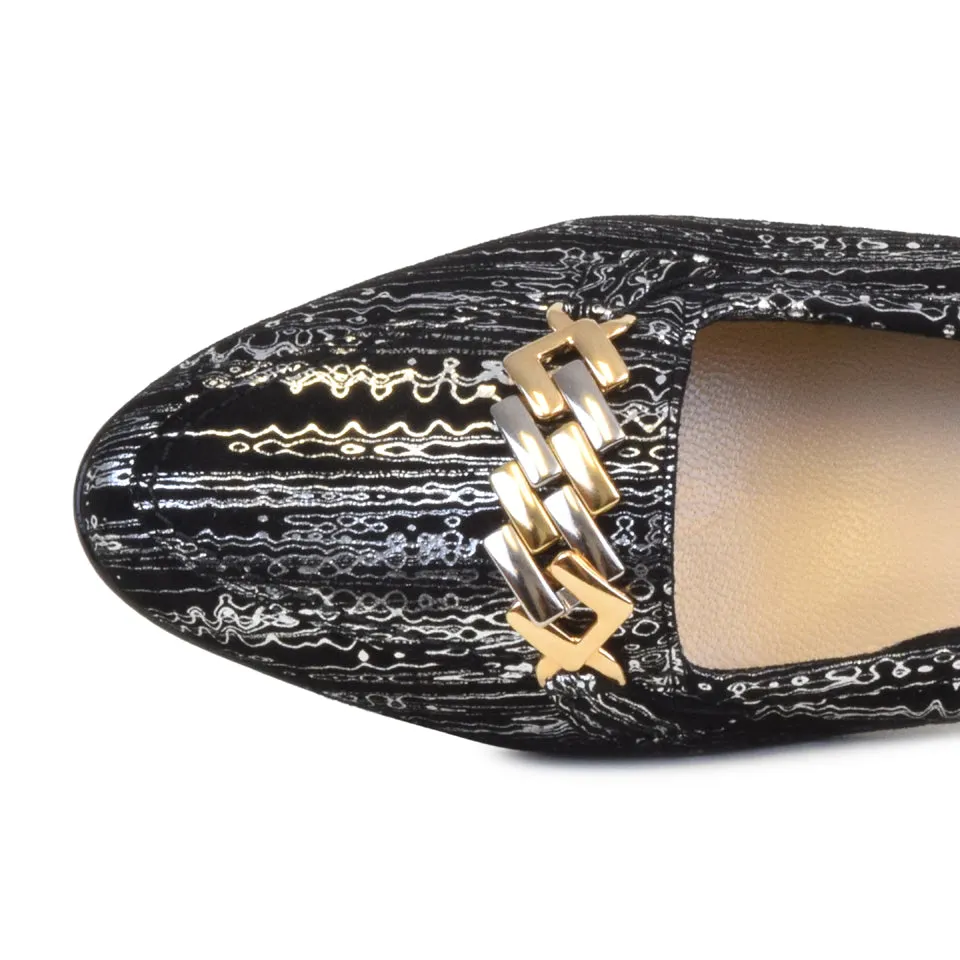 Oste Flat in Silver Suede Metal  *SALE ITEM* Reg Price $240