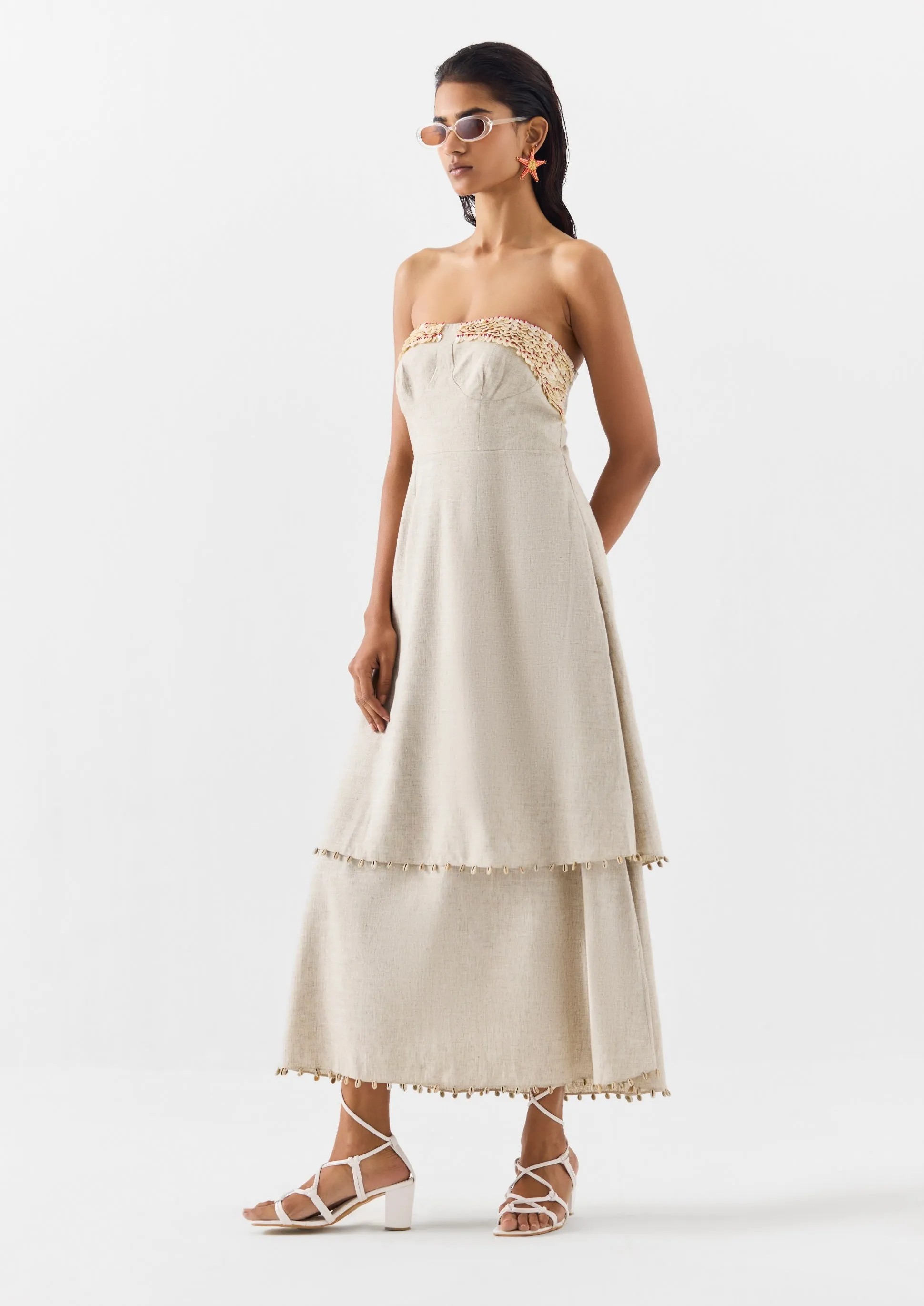Palm island tiered dress