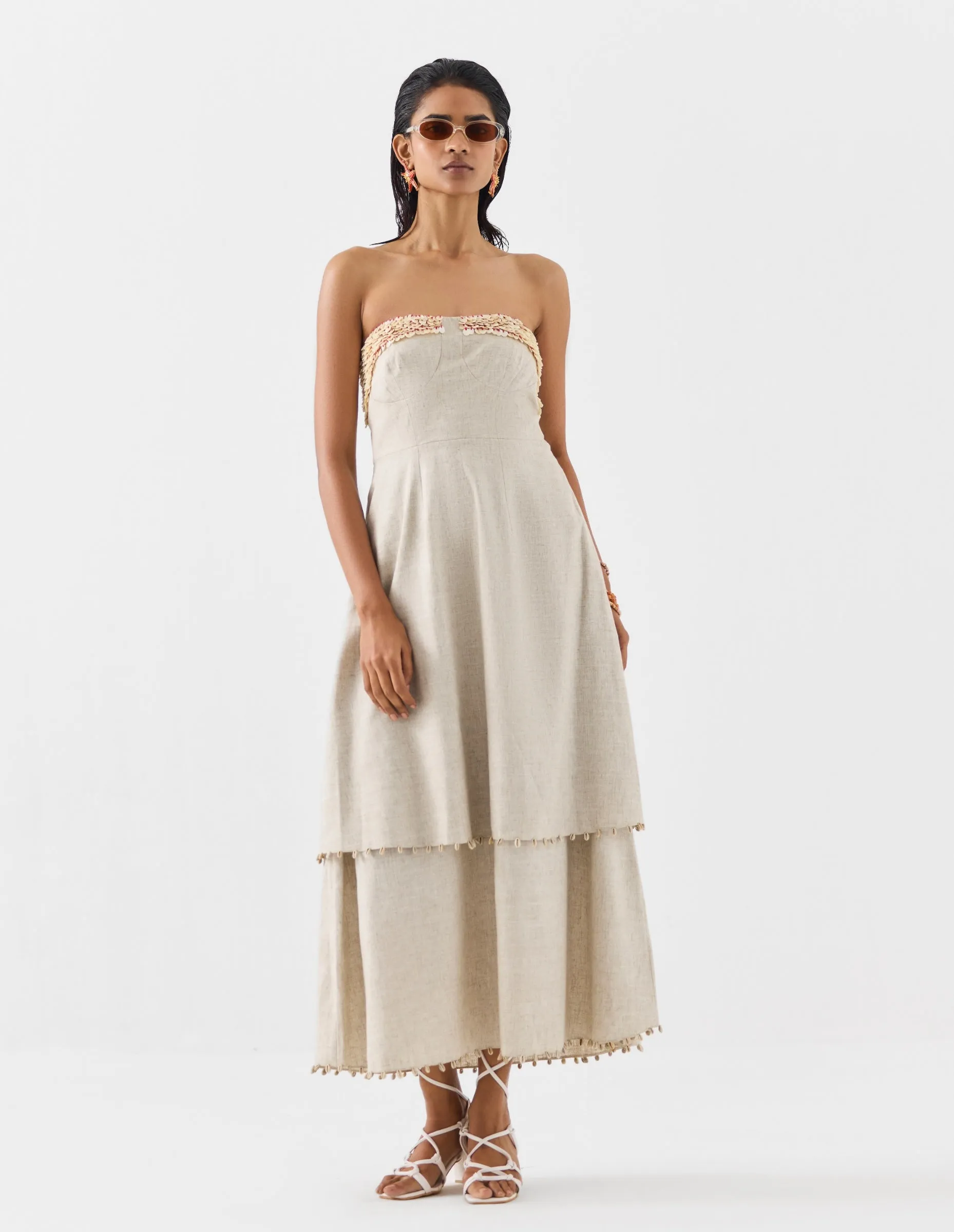 Palm island tiered dress