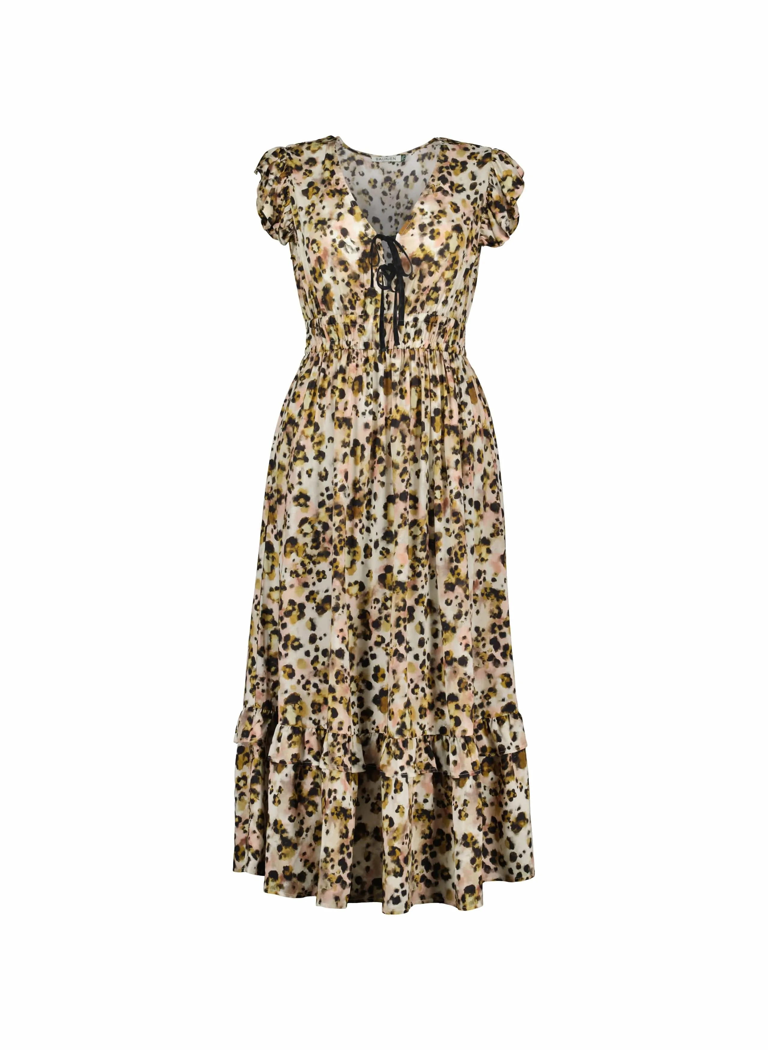 Philippine LENZING™ ECOVERO™ Printed Tie Detail Dress | Brown Cheetah