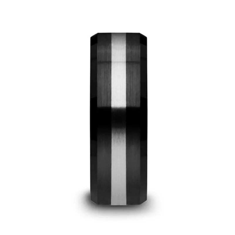 PHOENIX | Black Ceramic Ring Tungsten Inlay