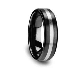 PHOENIX | Black Ceramic Ring Tungsten Inlay