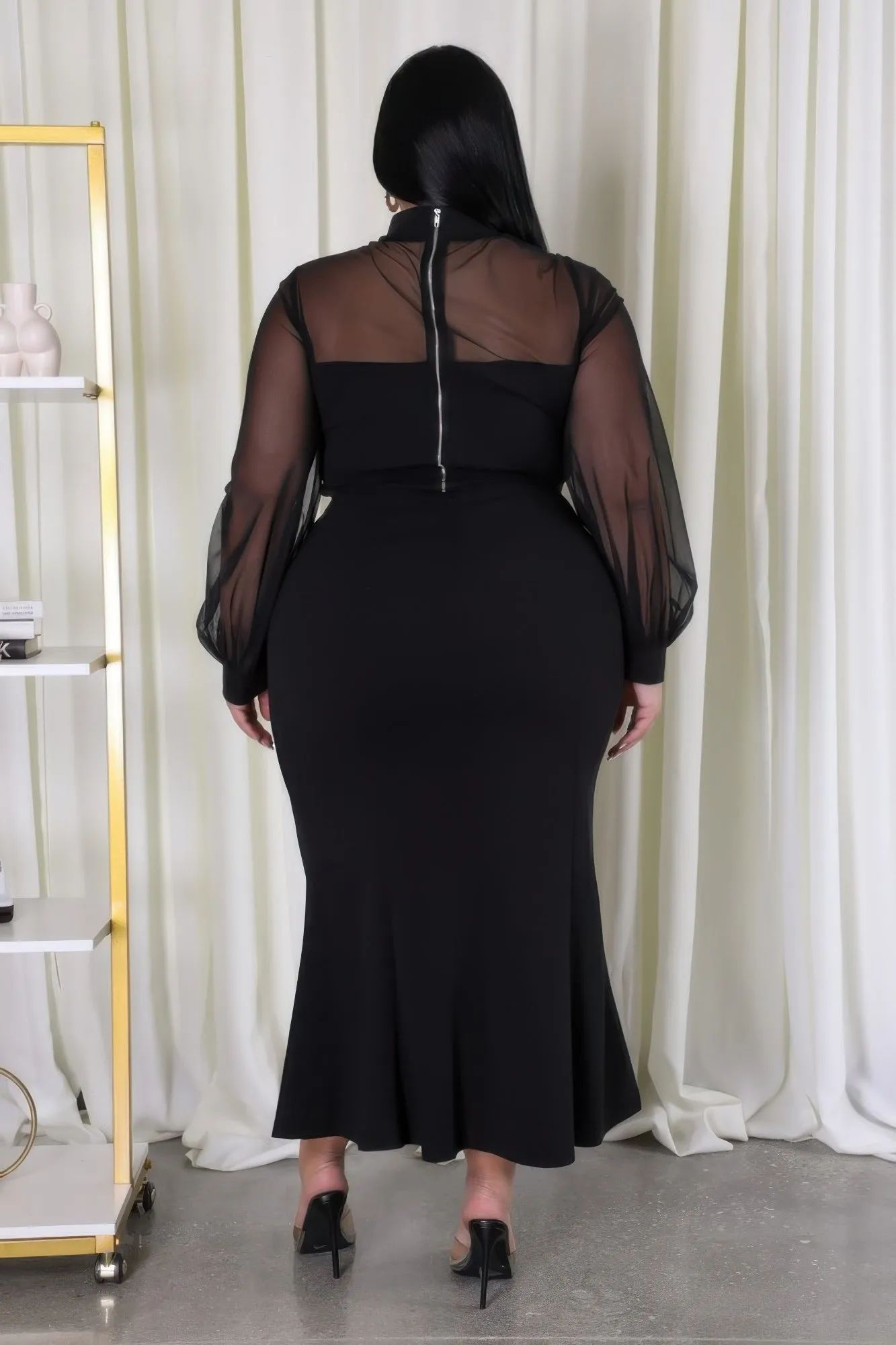 Plus Size Women's Stretch Skirt Set