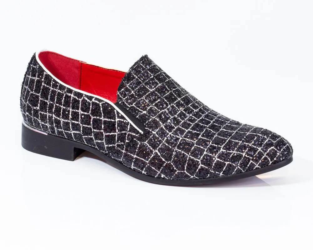 Premium Black And White Check Loafers for men designer slip on casual