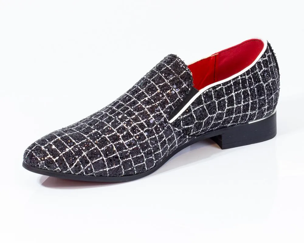 Premium Black And White Check Loafers for men designer slip on casual