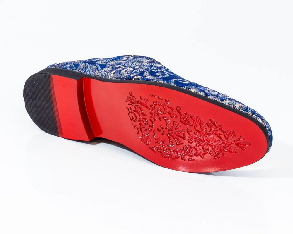 Premium Blue And Golden Loafers for men designer slip on casual /