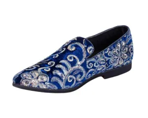 Premium Blue And Golden Loafers for men designer slip on casual /