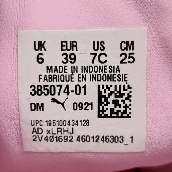 Puma L.O.L. Surprise! Girls' Sneakers US 7C Pink Suede With Holographic Stripes
