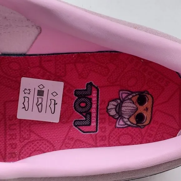 Puma L.O.L. Surprise! Girls' Sneakers US 7C Pink Suede With Holographic Stripes