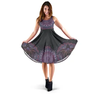 Purple Lotus Midi Dress