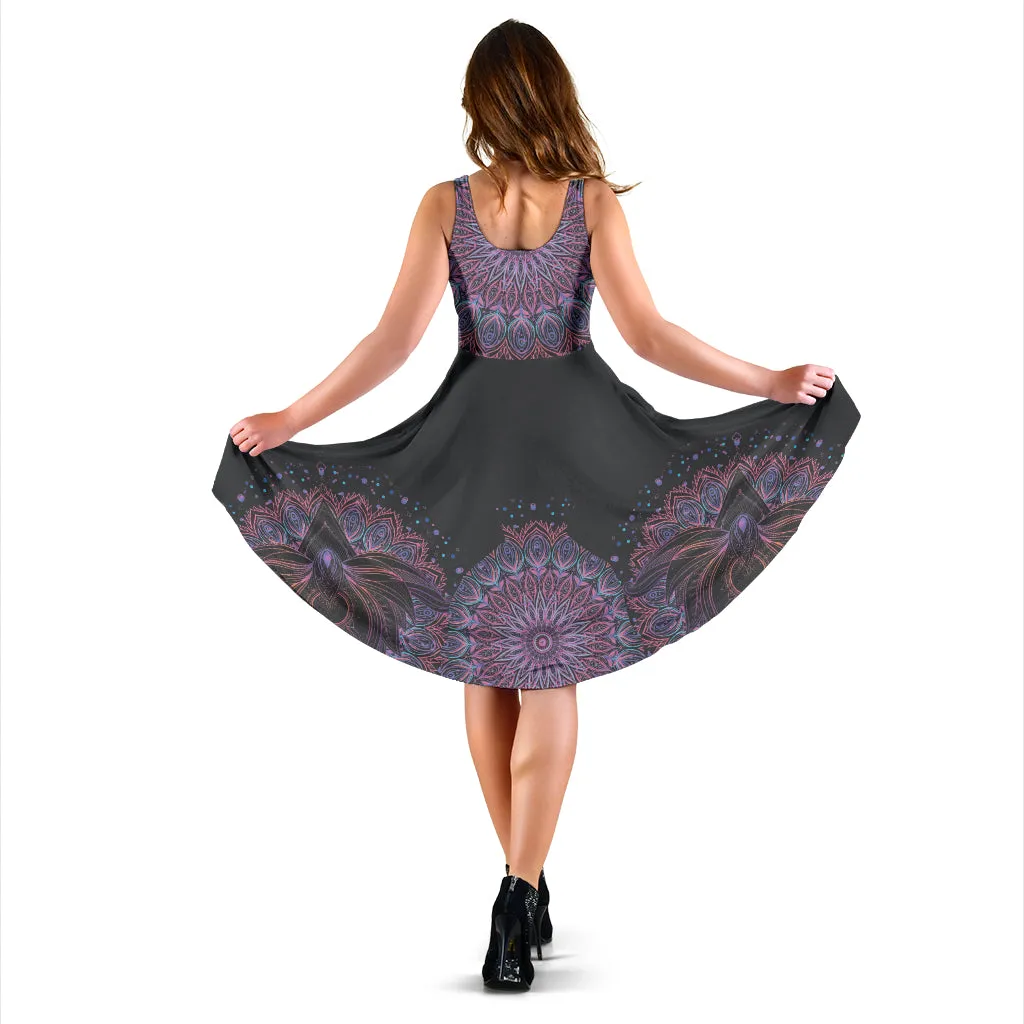 Purple Lotus Midi Dress