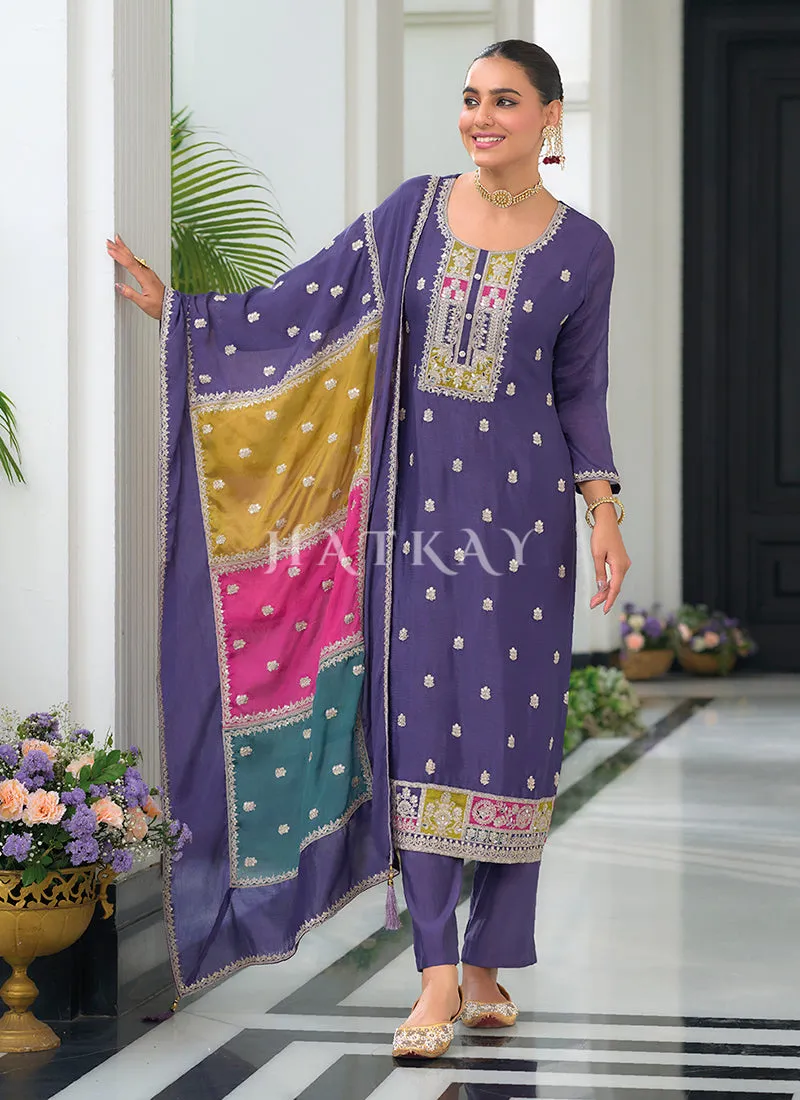 Purple Salwar Kameez Suit