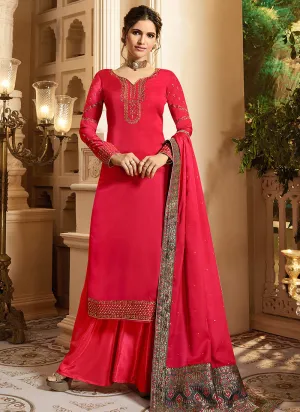 Red And Blue Palazzo Pant Suit