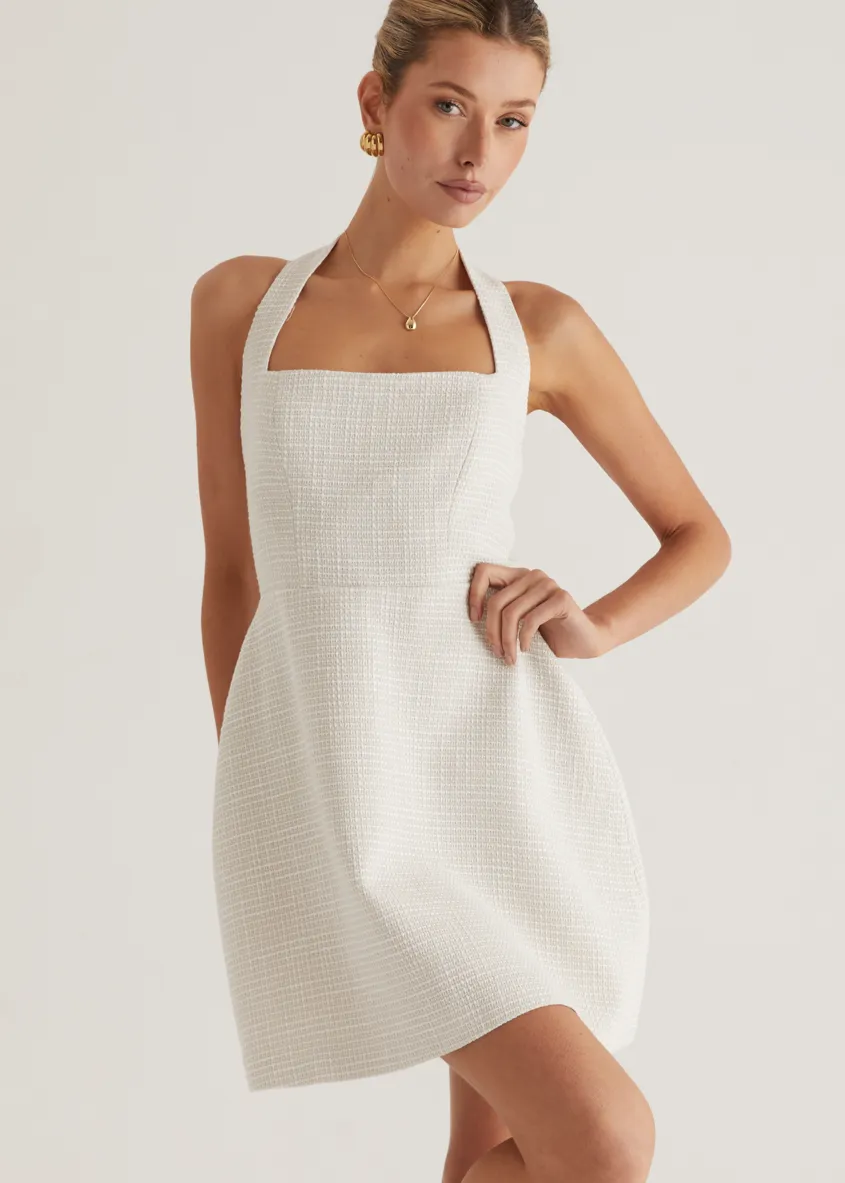 Rhodes Halter Dress - Off White