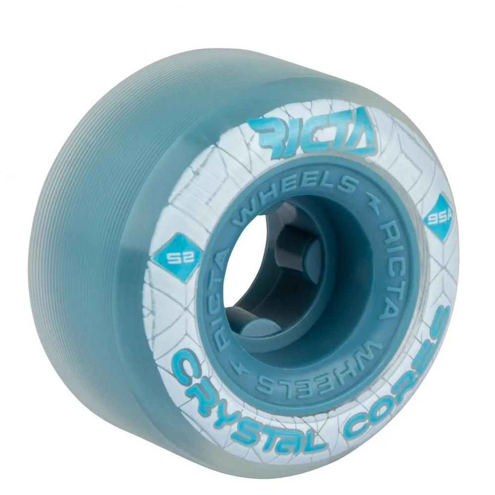 Ricta Skateboard Wheels Crystal Cores 95a - Blue / Clear