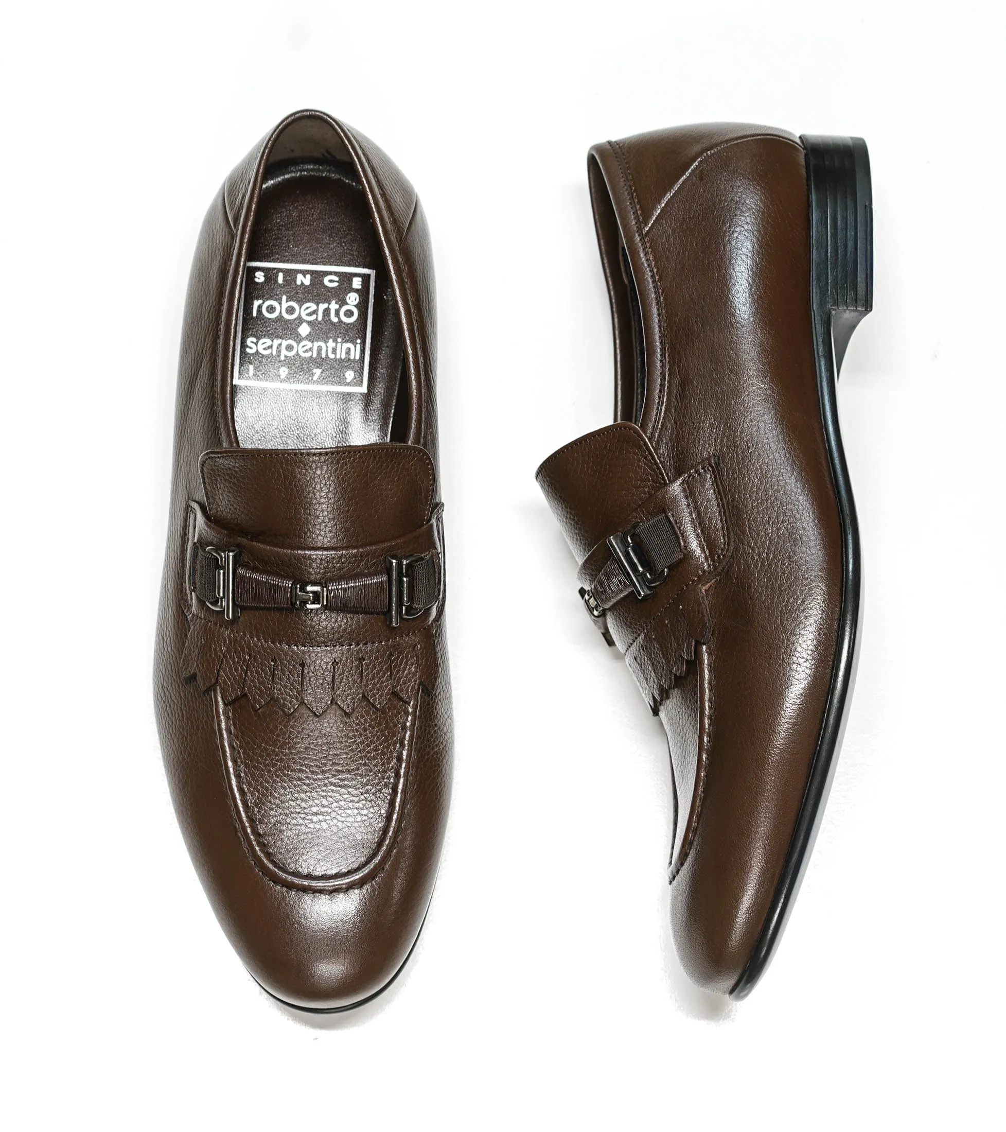 Roberto Serpentini Men's Marrone Fringe Leather Loafer 62307 50% off