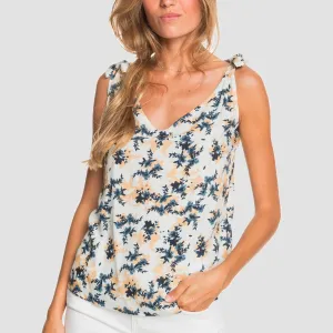 Roxy Kind Of Love Strappy Vest Top Snow White Aqua Dits