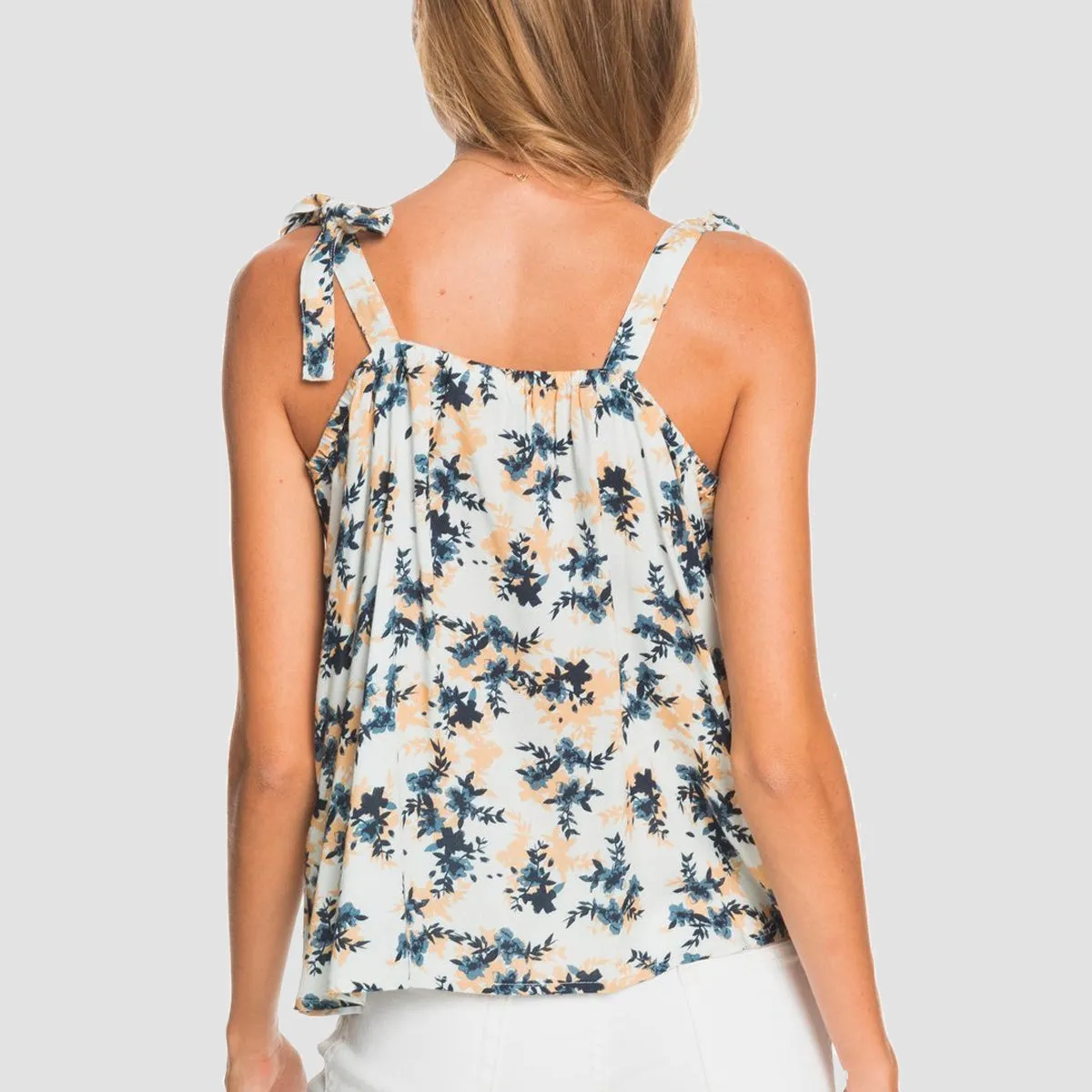 Roxy Kind Of Love Strappy Vest Top Snow White Aqua Dits