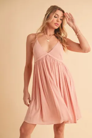 Ruched Plunge Mini Cami Dress