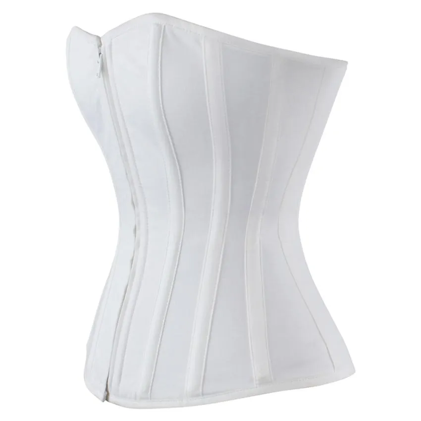 Ruiz White Cotton Overbust Corset