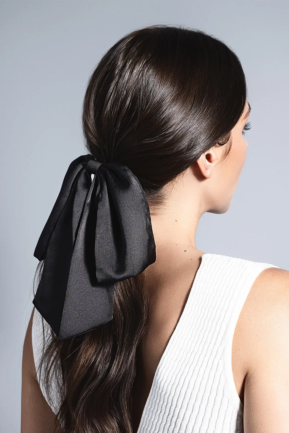Runway Ribbon Satin Bow Hook Scrunchie