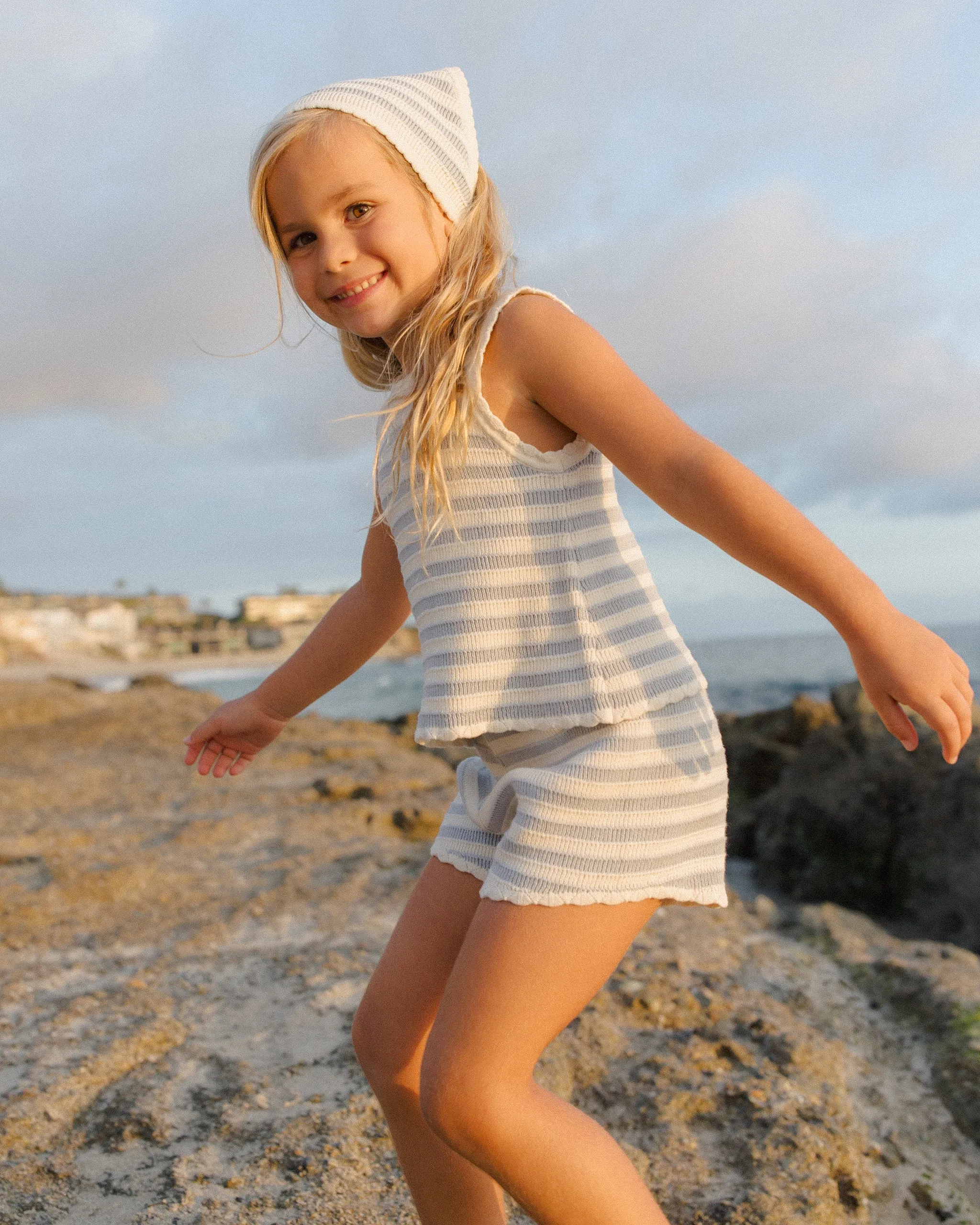 RYLEE   CRU Crochet Tank Set || Blue Stripe